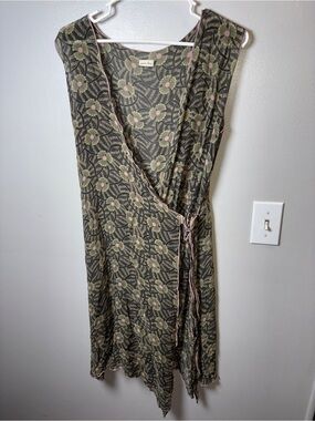 Kara Line Sheer Floral Swim Cover Up Dress One Size Boho Y2K